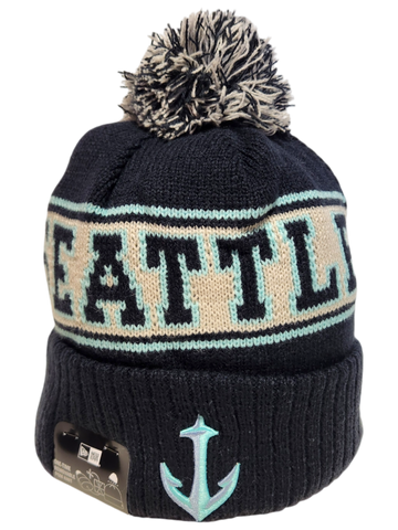 Seattle Kraken Alt Retro Knit Fleece Lined Pom Toque