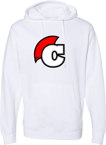 Senschirp Vinyl Print Hoodie White