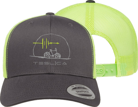 Teslica Trucker Charcoal Neon Green