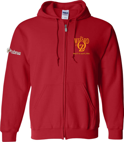 Wizard Of Oz Full Zip Hoodie Red