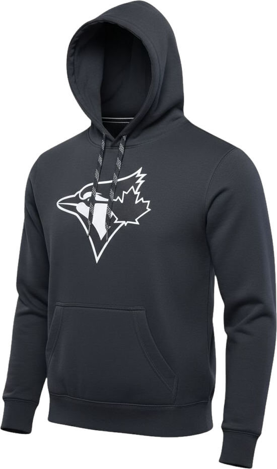 応援グッズ MLB CREST EMBLEM RIB FLCPOHOODIE 2XL Toronto Blue Jays Embroidered Crest Hoodie Black And White – More