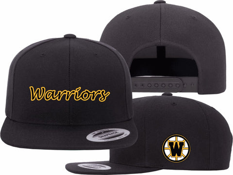 Warriors Snapback Black Black Gold