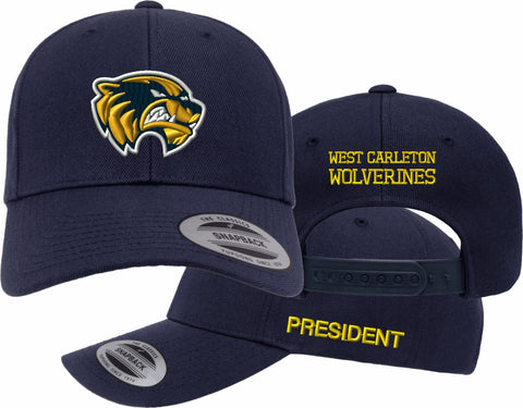 West Carleton Wolverines Curved Visor Snapback President