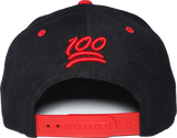 100 Emoji Snapback Black Red