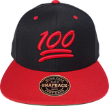 100 Emoji Snapback Black Red