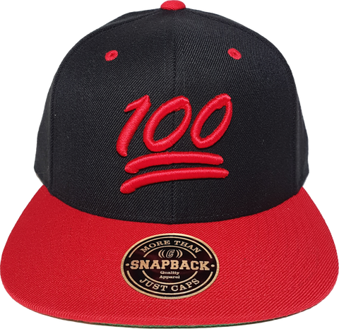 100 Emoji Snapback Black Red