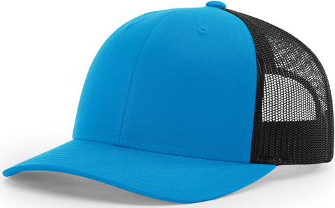 Blank Low Profile Trucker Cyan Black