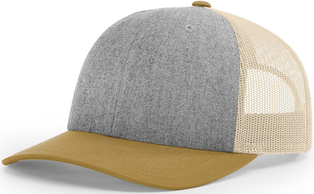Blank Low Profile Trucker Heather Grey Birch Amber Gold More Than Just Caps Clubhouse