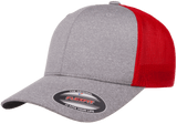 FLEXFIT® Melange Trucker Cap Heather/Red