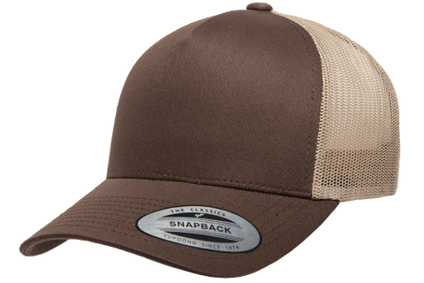 YP CLASSICS® 5-Panel Retro Trucker Cap Brown/Khaki