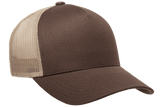 YP CLASSICS® 5-Panel Retro Trucker Cap Brown/Khaki