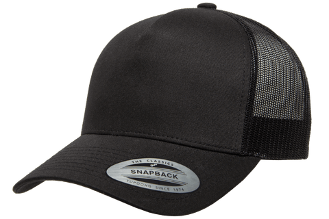 YP CLASSICS® 5-Panel Retro Trucker Cap Black