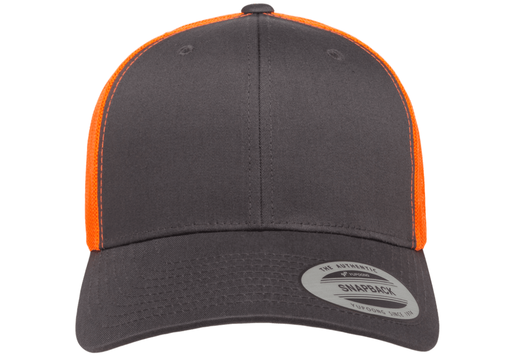 YP Classics Mesh Back Trucker Cap Charcoal Neon Orange – More Than Just Caps  Clubhouse