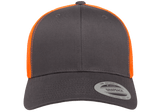 YP Classics Mesh Back Trucker Cap Charcoal Neon Orange