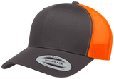 YP Classics Mesh Back Trucker Cap Charcoal Neon Orange