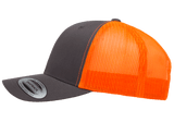 YP Classics Mesh Back Trucker Cap Charcoal Neon Orange