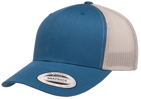 YP Classics Mesh Back Trucker Cap Steel Blue Silver