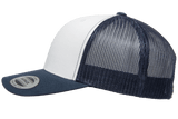 YP Classics Mesh Back Trucker Cap White Front Navy