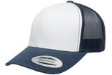 YP Classics Mesh Back Trucker Cap White Front Navy