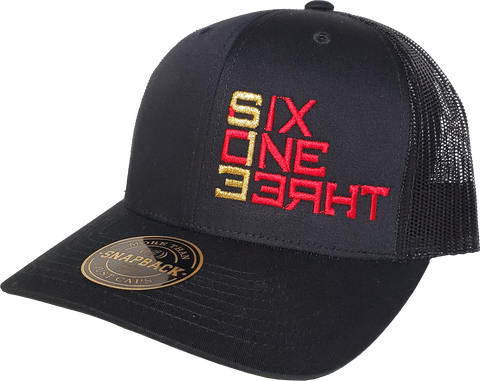 6IX ONE THREE Mesh Back Trucker Cap Black