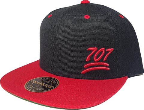 707 Snapback 100 Emoji Inspired Black Red