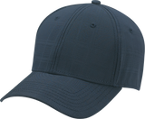 AJM Polyester Plaid And Spandex Stretch Cap Medium Navy Blue