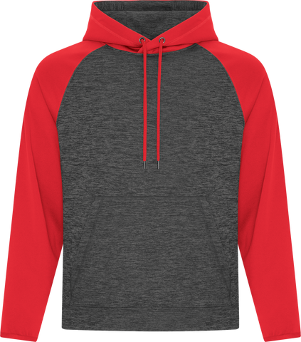 ATC™ Dynamic Heather 2 Tone Polyester Hoodie Charcoal Red