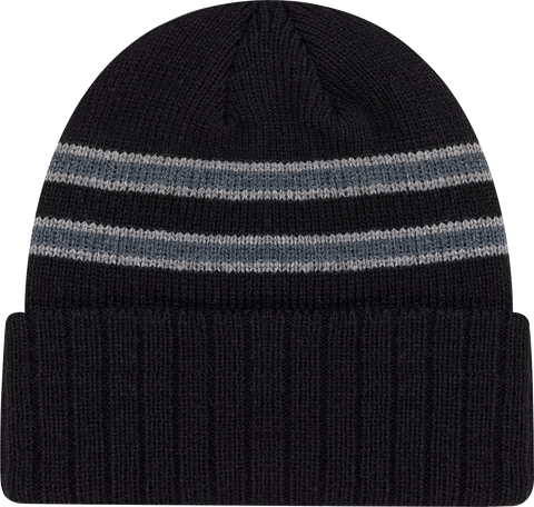 Cable Knit Beanie Toque Black Grey