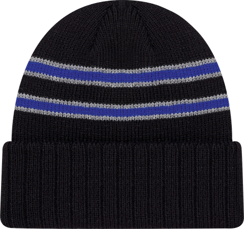 Cable Knit Beanie Toque Black Royal