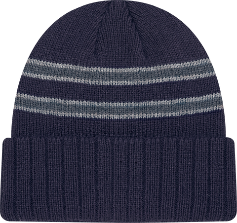 Cable Knit Beanie Toque Navy Grey