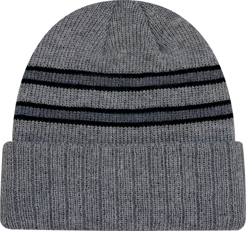 Cable Knit Beanie Toque Grey Black