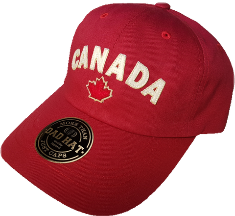 Canada Felt Block Adjustable Dad Cap Red