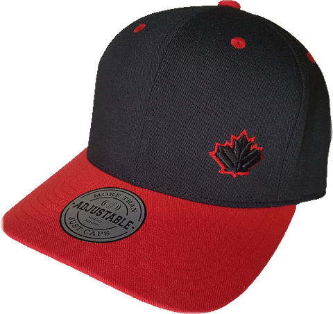 Canada Leaf Adjustable Cap Black and Red