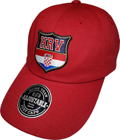 Croatia Shield Cap Adjustable Dad Hat Red