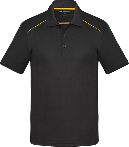 COAL HARBOUR® Snag Resistant Contrast Inset Sport Shirt Black Gold