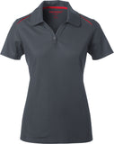 COAL HARBOUR® Women's Snag Resistant Contrast Inset Sport Shirt Charcoal Red
