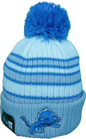 Detroit Lions Traditional Stripe Pom Toque