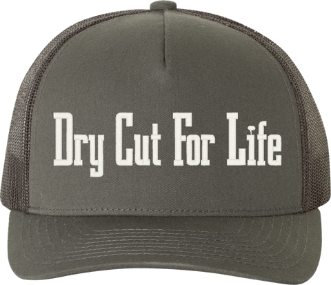 Dry Cut For Life Custom 5 Panel Trucker Charcoal (5 Unit Order)