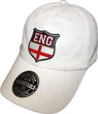 England Shield Cap Adjustable Dad Hat White