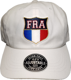 France Shield Cap Adjustable Dad Hat White
