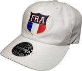 France Shield Cap Adjustable Dad Hat White