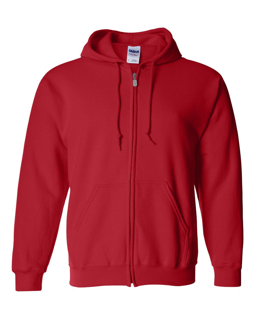Gildan red zip up hoodie outlet