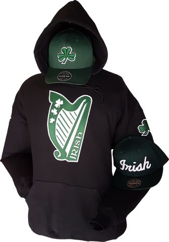 Harp Irish Hoodie Black