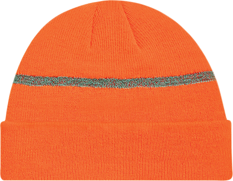Rib Knit Cuffed Hi-Vis Toque Safety Orange