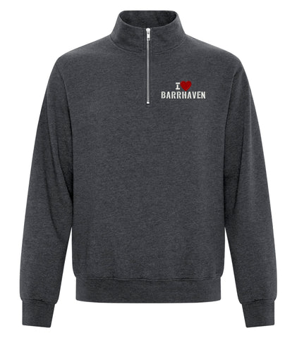 I Heart Barrhaven 14 Zip Fleece Heather Grey