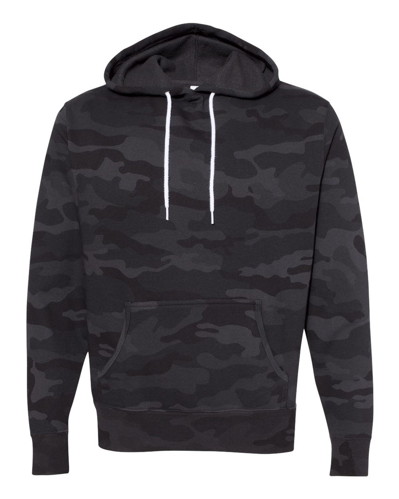 Independent Trading Co. Unisex Lightweight Hooded Sweatshirt Black Camo XL