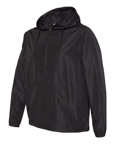 Independent Unisex Lightweight Quarter-Zip Windbreaker Jacket Black