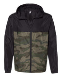 Independent Unisex Lightweight Windbreaker Full-Zip Jacket Black Forest Camo