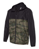 Independent Unisex Lightweight Windbreaker Full-Zip Jacket Black Forest Camo