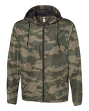 Independent Unisex Lightweight Windbreaker Full-Zip Jacket Forest Camo